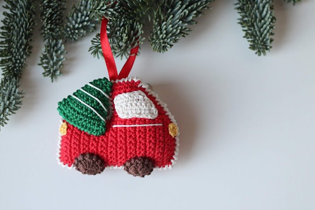 070 christmas tree ornaments crochet car free pattern